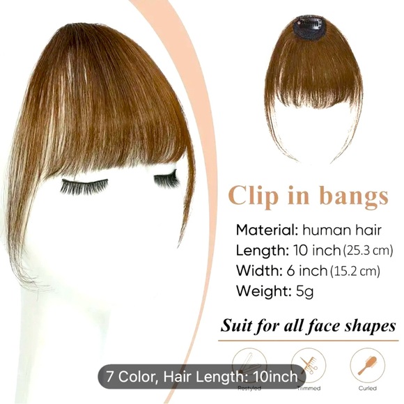 7 PIECE BUNDLE BOX Hair topper, Hair Bangs and messy buns all brand new! - Picture 15 of 16